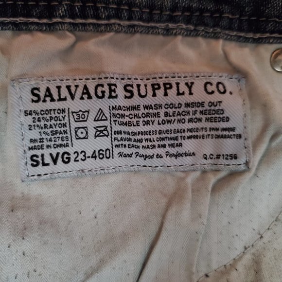 Salvage (Buckle) Havoc 32R (Meas 34x33.5 10" Rise) Slim Straight Med Jeans A4 - Picture 8 of 10